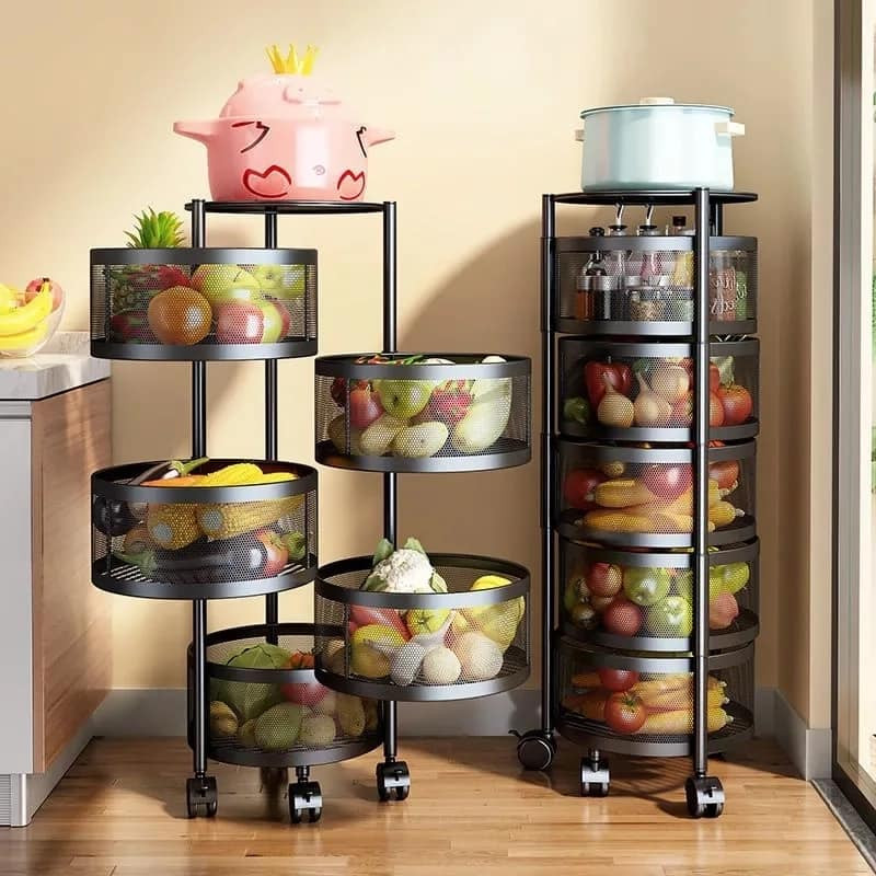 Multifunctional Rotating 5 layer Round Vegetable Rack