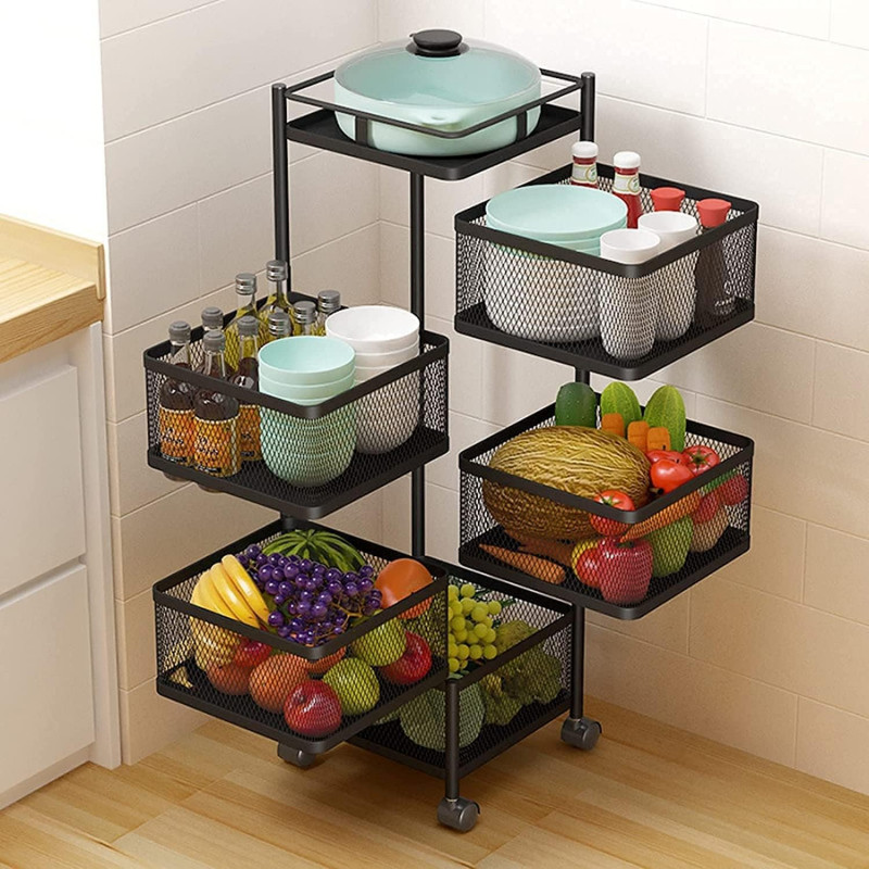 Multifunctional 5 Layer Squire Vegetable Storage Basket