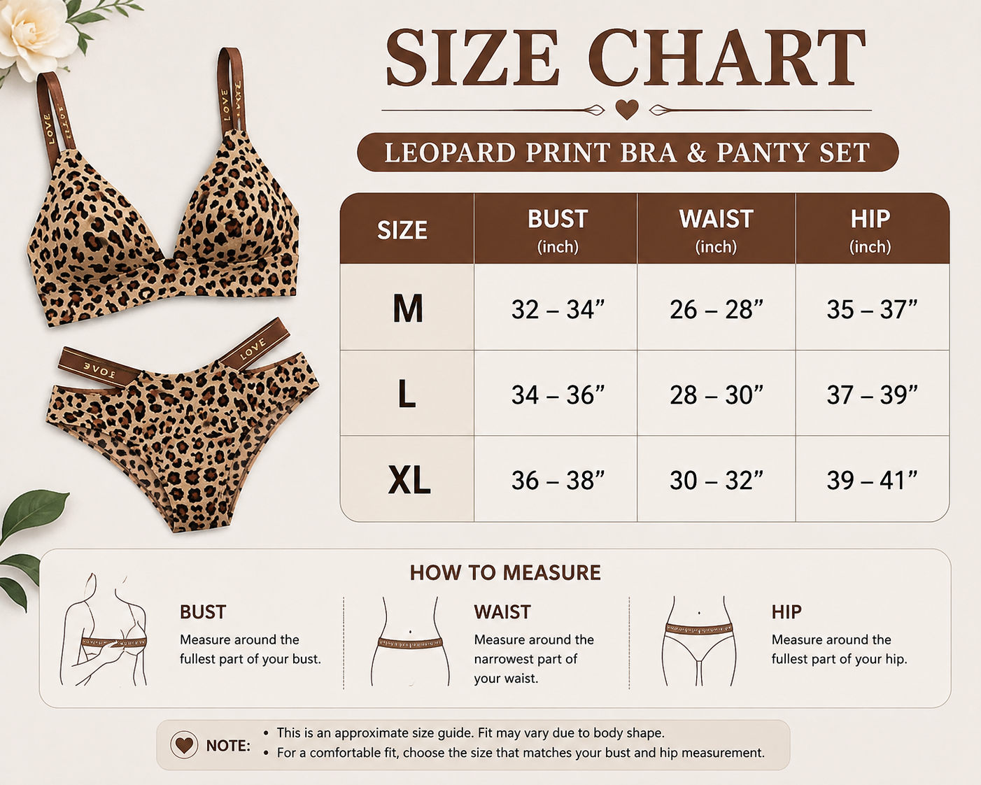 China Premium Quality Leopard Print Bra Set